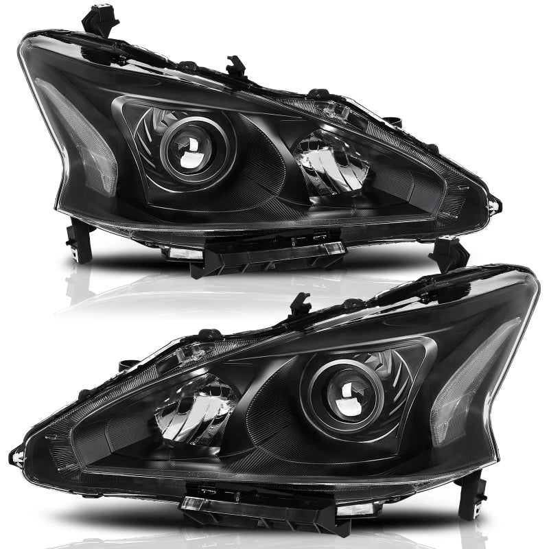 Telpo Headlight Assembly Compatible with 20132015 1315 Nissan Altima 2013 2014 2015 13 14 15 Nissan Altima Headlamp SSLSV Only Fit 4 Door Black Housing Clear Reflector