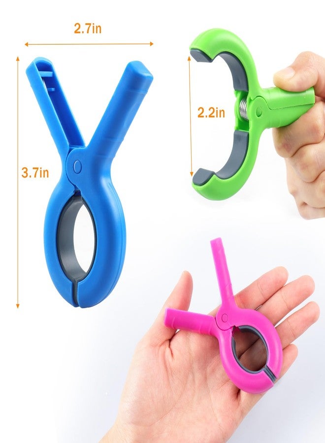 دريسي مشابك كبيرة لمناشف الشاطئ، 8 قطع لحمل المناشف على كراسي الشاطئ أو المسبح أو أثناء الرحلات البحرية، مشابك غسيل متينة بحجم جامبو، مشابك كراسي الشاطئ من أساسيات مستلزمات الشاطئ، 4 ألوان - Image 3