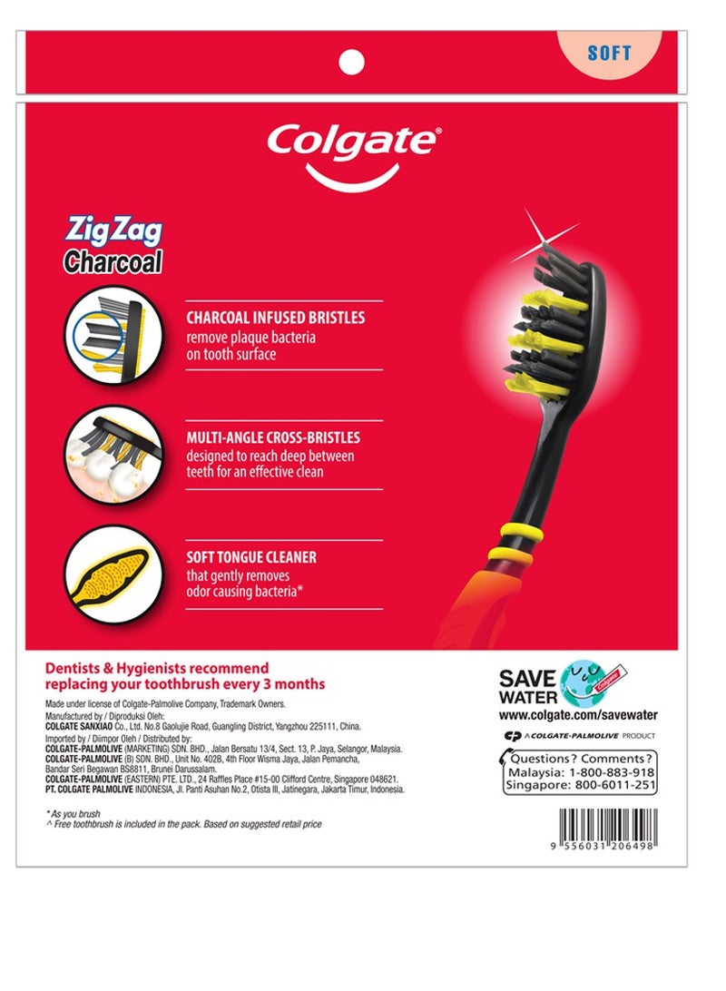 Colgate Zig Zag Medium Angled Bristles Toothbrush - Image 5