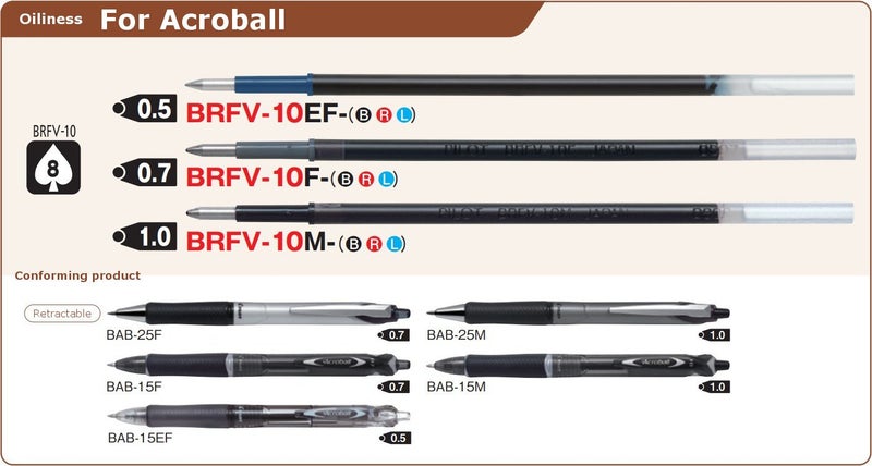 Stationery JP Pilot Acroball Advanced Ink Refill for Acroball Retractable Ballpoint Pens, Fine Point 0.7mm, Blue Ink, 10-Pack, Sticky Notes Value Set - Image 2