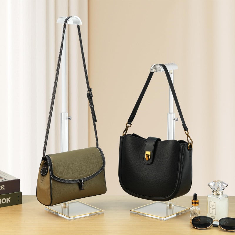 SHUNKAIZS Acrylic Purse Stands for Display, 3 Pack 14" to 24" Adjustable Height Clear Purse Holder Stand, Counter Bags Hanging Organizer Handbag Rack for Closet Retail Vendor Commercial Store - Image 4