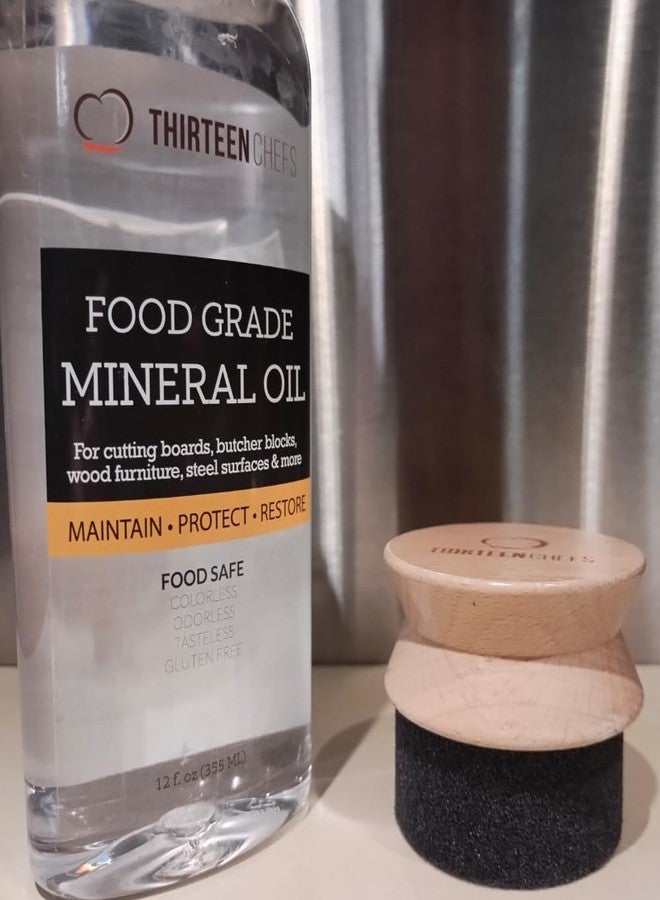 Thirteen Chefs Premium Oil and Wax Applicator for Cutting Boards with Wooden Handle - No Mess Maintenance for Mineral Oil - Image 5