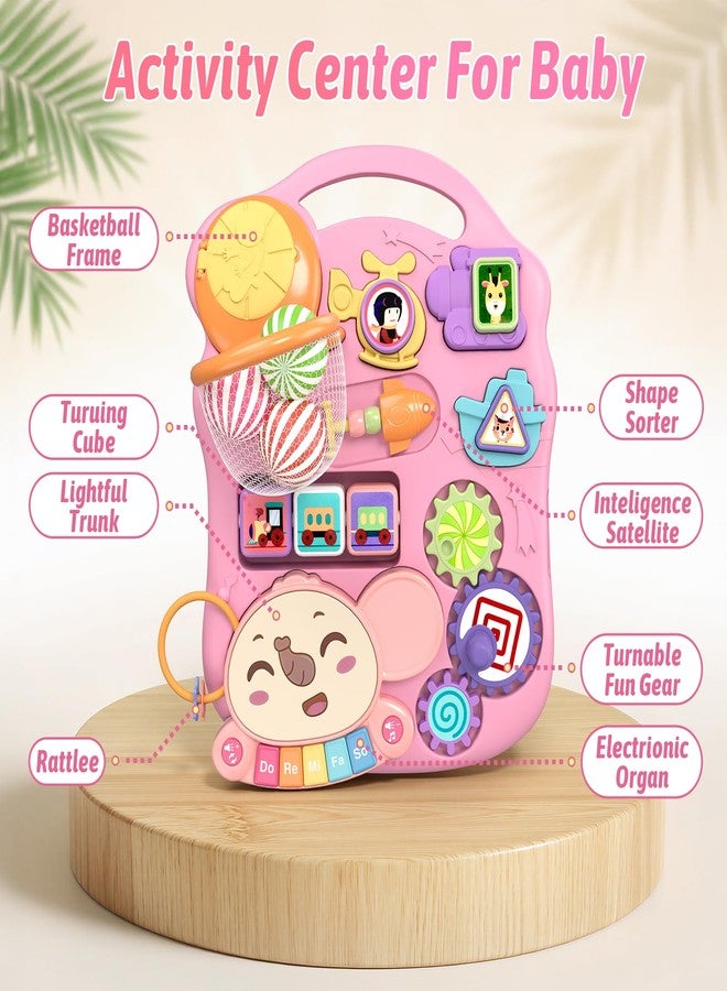 QDRAGON 3 in 1 Baby Walker and Activity Center for Girl, Learning to Walk, Sit to Stand, Early Educational Push Toys with Music Panel for Infant Toddler 12+ Months Pink - Image 4