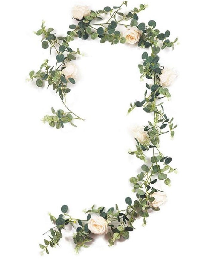 Captaintech - Realistic Silk Rose Garland for Weddings Parties Home and Garden Decor - Image 1
