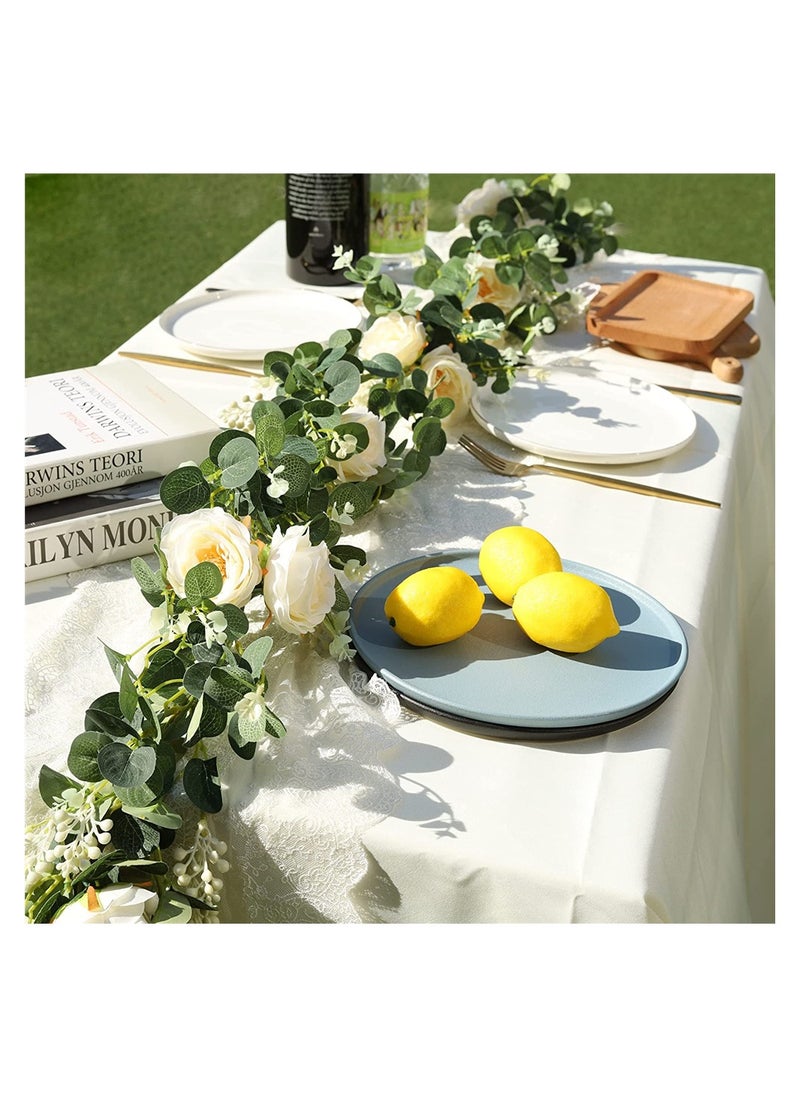 Captaintech - Realistic Silk Rose Garland for Weddings Parties Home and Garden Decor - Image 1