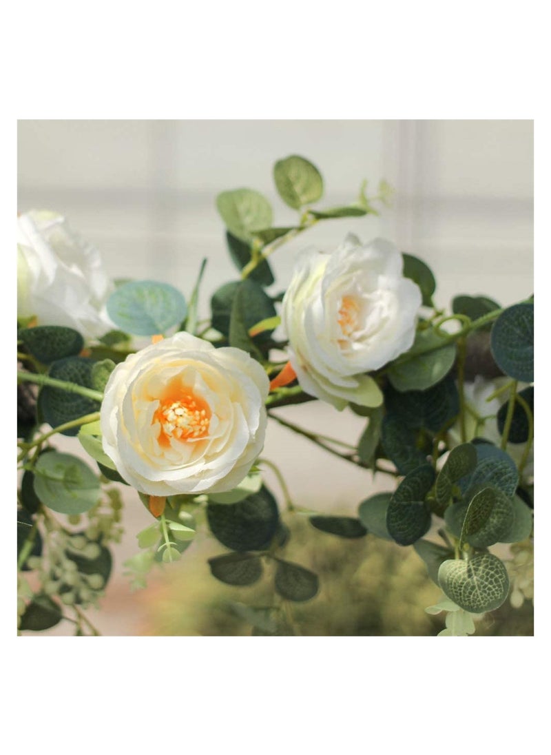 Captaintech - Realistic Silk Rose Garland for Weddings Parties Home and Garden Decor - Image 1