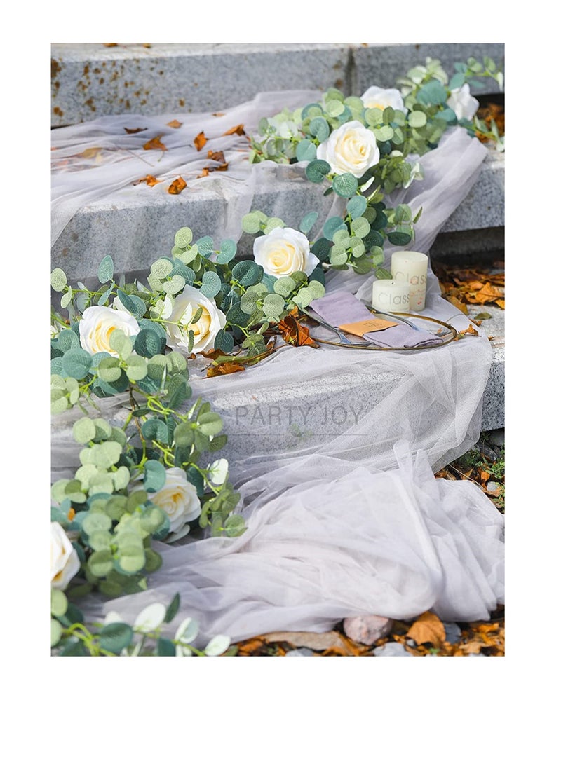 Captaintech - Realistic Silk Rose Garland for Weddings Parties Home and Garden Decor - Image 1