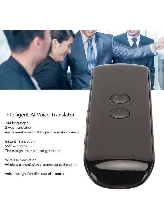 Ashata Intelligent AI Voice Translator, Multi-Language Translator, 44 Languages 2-Way Instant Portable Translation Devices for Learning Work on Travel (Black) - Image 2