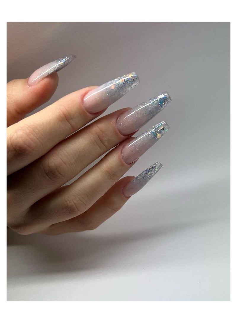 brunson Glittered Acrylic Powder 30g Large Capacity Acrylic Nail Powder Polymer Professional Acrylic Powder For Salon Effect Nail Extension French Manicure Nail Carving - Image 2