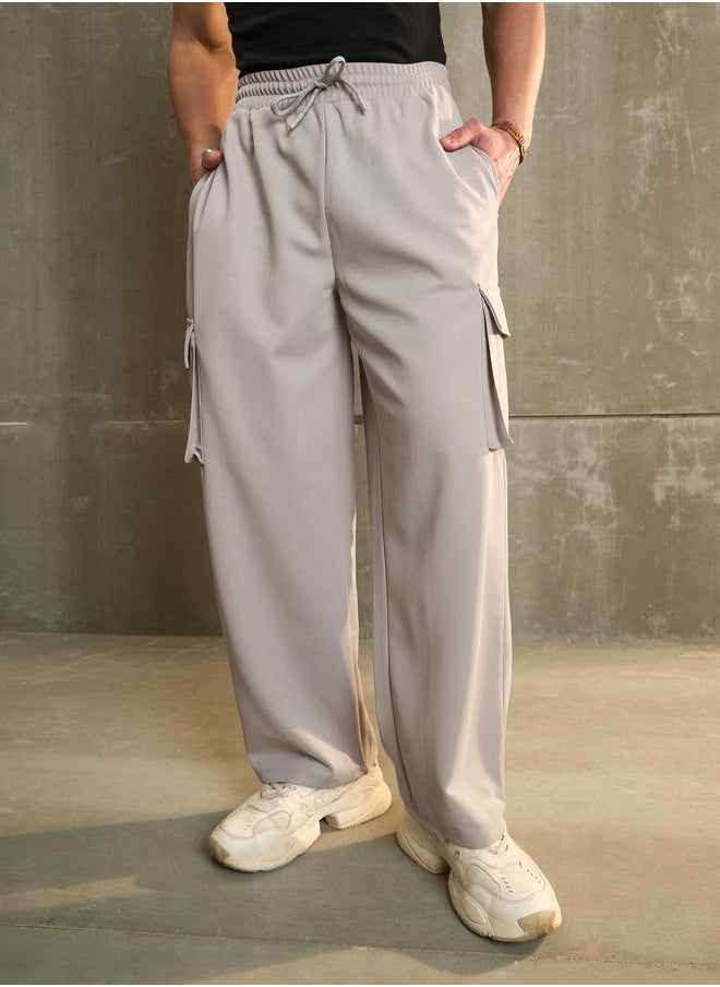 SASSAFRAS Sassafras Mid Rise Wide Leg Pants with Side Pockets Detail  - Image 1