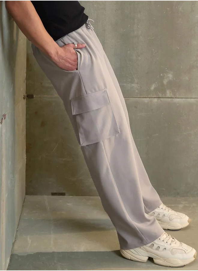 SASSAFRAS Sassafras Mid Rise Wide Leg Pants with Side Pockets Detail