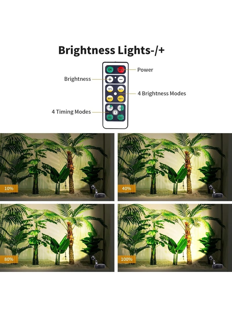 Furtey 2-Pack Wireless LED Spotlight, Battery Operated Dimmable Uplight with Remote | Rechargeable, Rotatable, Timer | for Indoor Wall Art, Paintings, Plants & Display Cabinet - Image 3