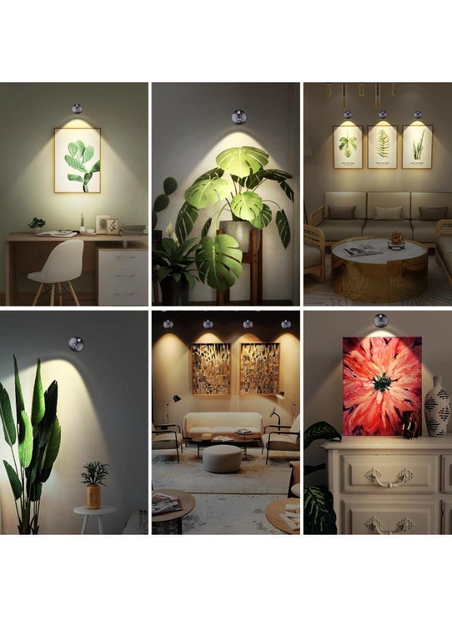 Furtey 2-Pack Wireless LED Spotlight, Battery Operated Dimmable Uplight with Remote | Rechargeable, Rotatable, Timer | for Indoor Wall Art, Paintings, Plants & Display Cabinet - Image 5