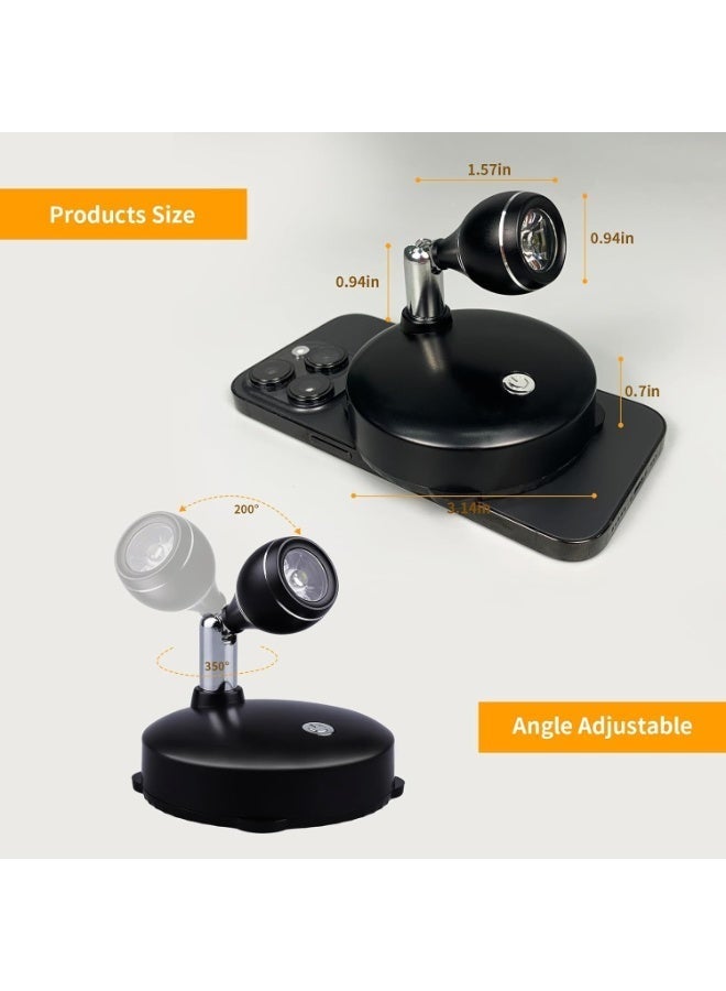 Furtey 2-Pack Wireless LED Spotlight, Battery Operated Dimmable Uplight with Remote | Rechargeable, Rotatable, Timer | for Indoor Wall Art, Paintings, Plants & Display Cabinet - Image 4