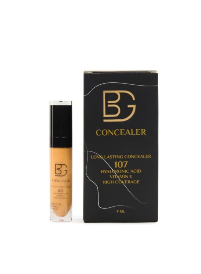 BG Concealer Shade 107 – 9ml – Full Coverage Liquid Concealer for Dark Circles & Blemishes – Long-Lasting & Gentle on All Skin Types - Image 1