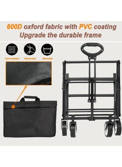 Piccasio Shopping Trolley Cart, Multi Functional Folding Wagon, Heavy Duty Collapsible Beech, Picnic & Camping Lounge Trolleys with Wheels  - Image 3