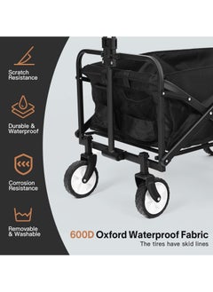 Piccasio Shopping Trolley Cart, Multi Functional Folding Wagon, Heavy Duty Collapsible Beech, Picnic & Camping Lounge Trolleys with Wheels  - Image 4