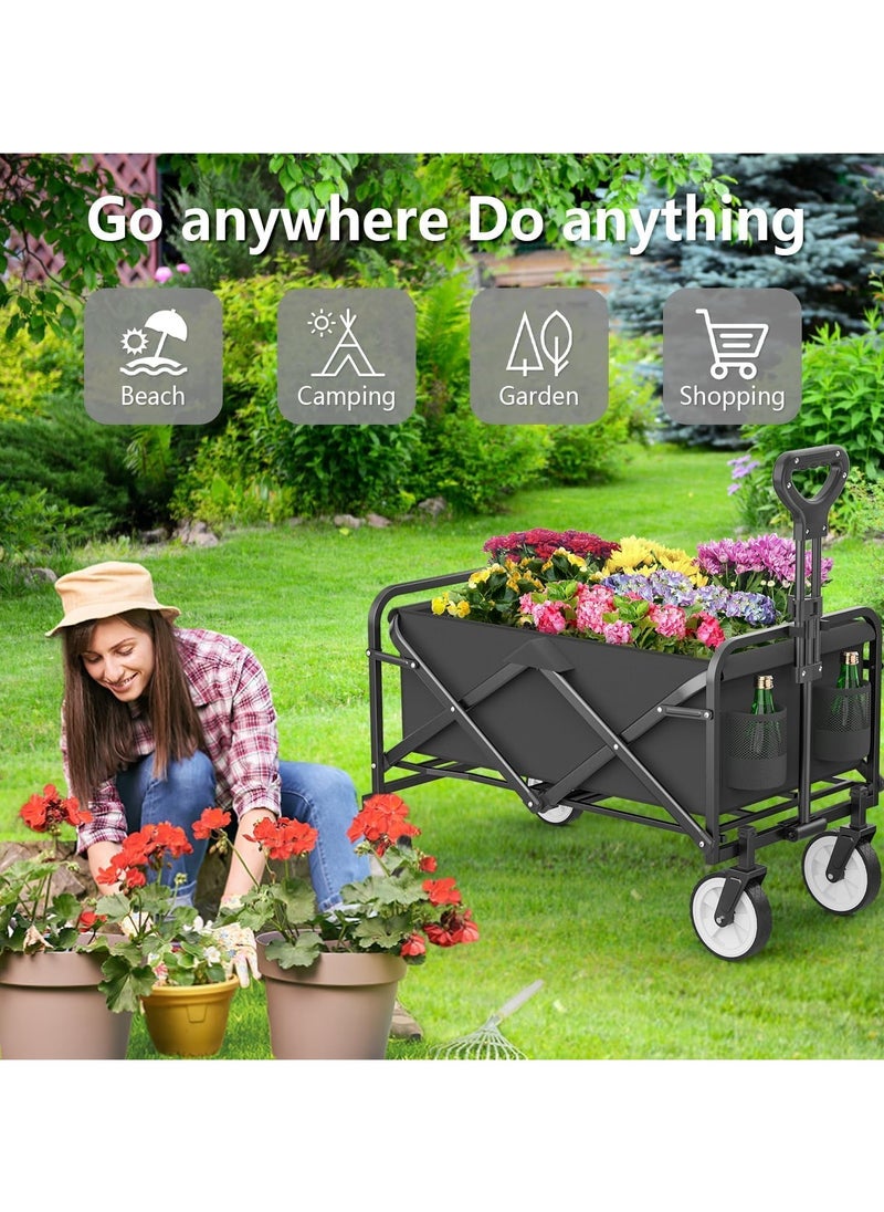 Piccasio Shopping Trolley Cart, Multi Functional Folding Wagon, Heavy Duty Collapsible Beech, Picnic & Camping Lounge Trolleys with Wheels  - Image 2
