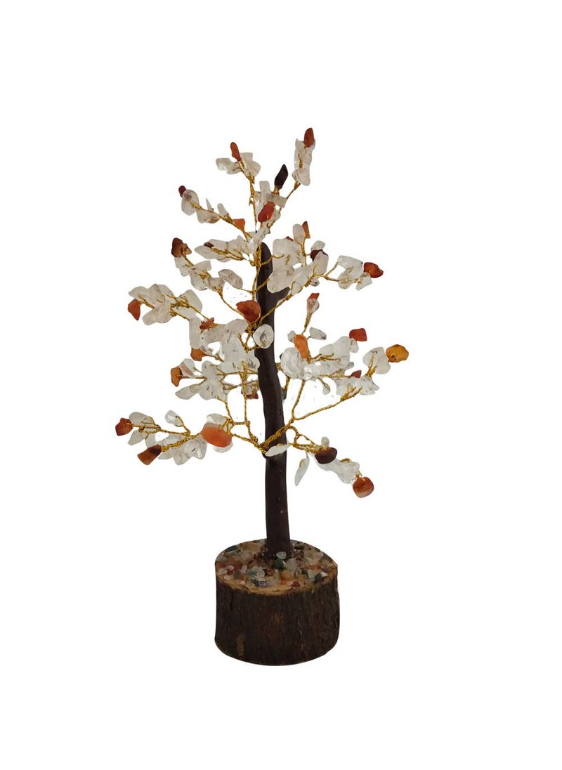 Divya Mantra Divya Mantra Feng Shui Natural Multicolor Healing Gemstone Crystal Bonsai Fortune Tree for Good Luck Wealth ProsperityHome Office Table Decor Crystal Red Jasper 150 Beads 