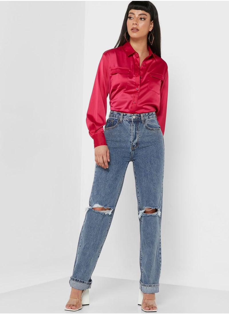 Miss Pap Ripped High Waist Straight Jeans  - Image 1