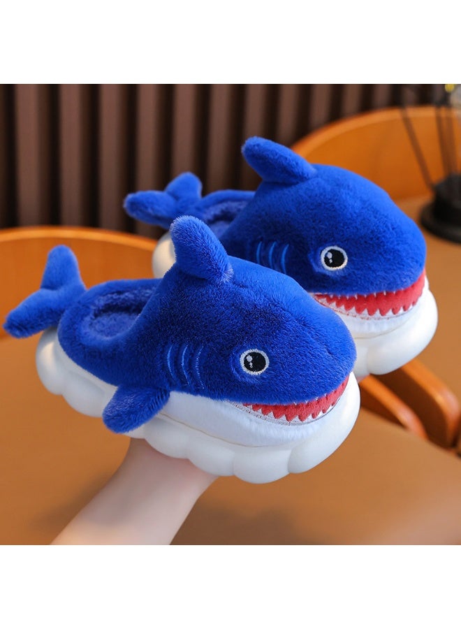 Kids' Cartoon Shark Cotton Slippers - Cozy Winter Companion
