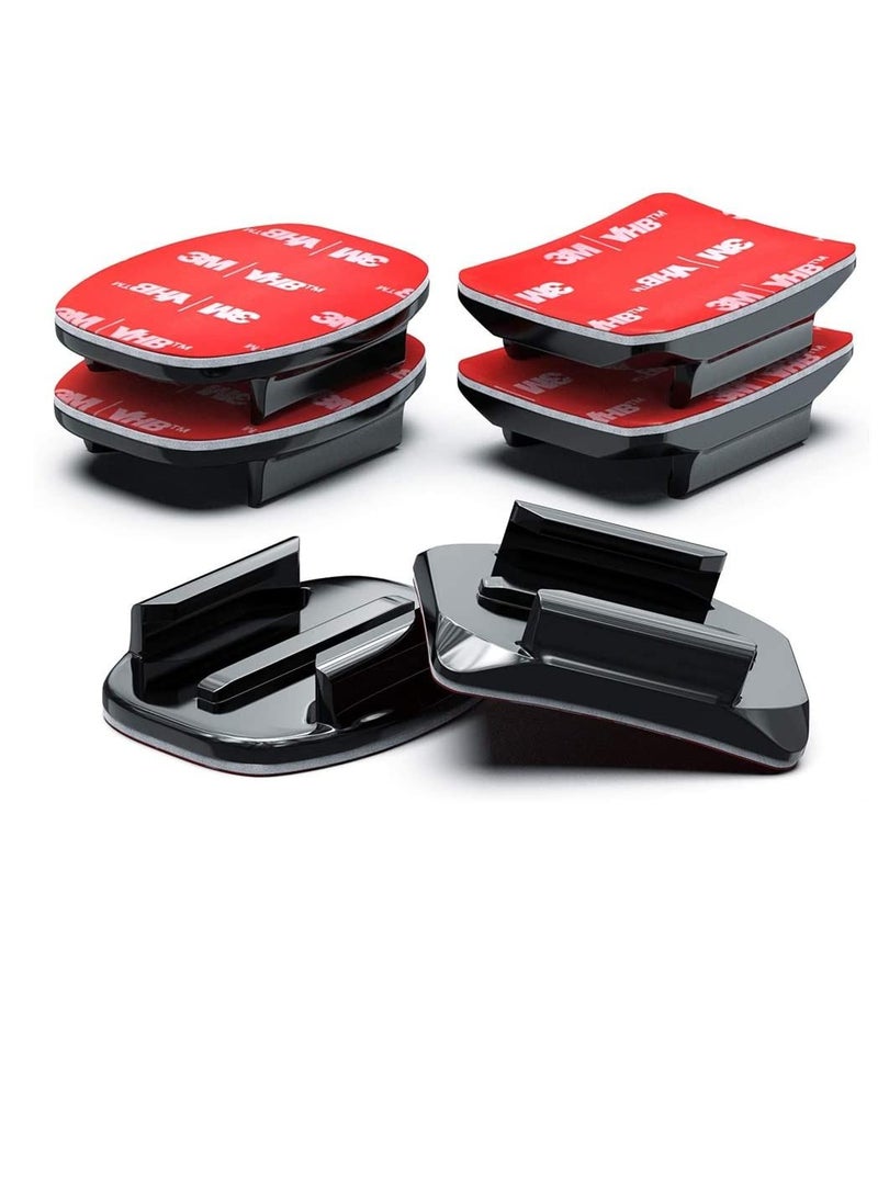 Excefore Adhesive Mounts for GoPro Cameras, 3x Curved and 3x Flat Mounts Bundle W/ 3M Sticky Pads, Tape Mount to Your Helmet, Bike, Board, Car, Fits ALL Go Pro Models, Premium Camera Accessories - Image 1