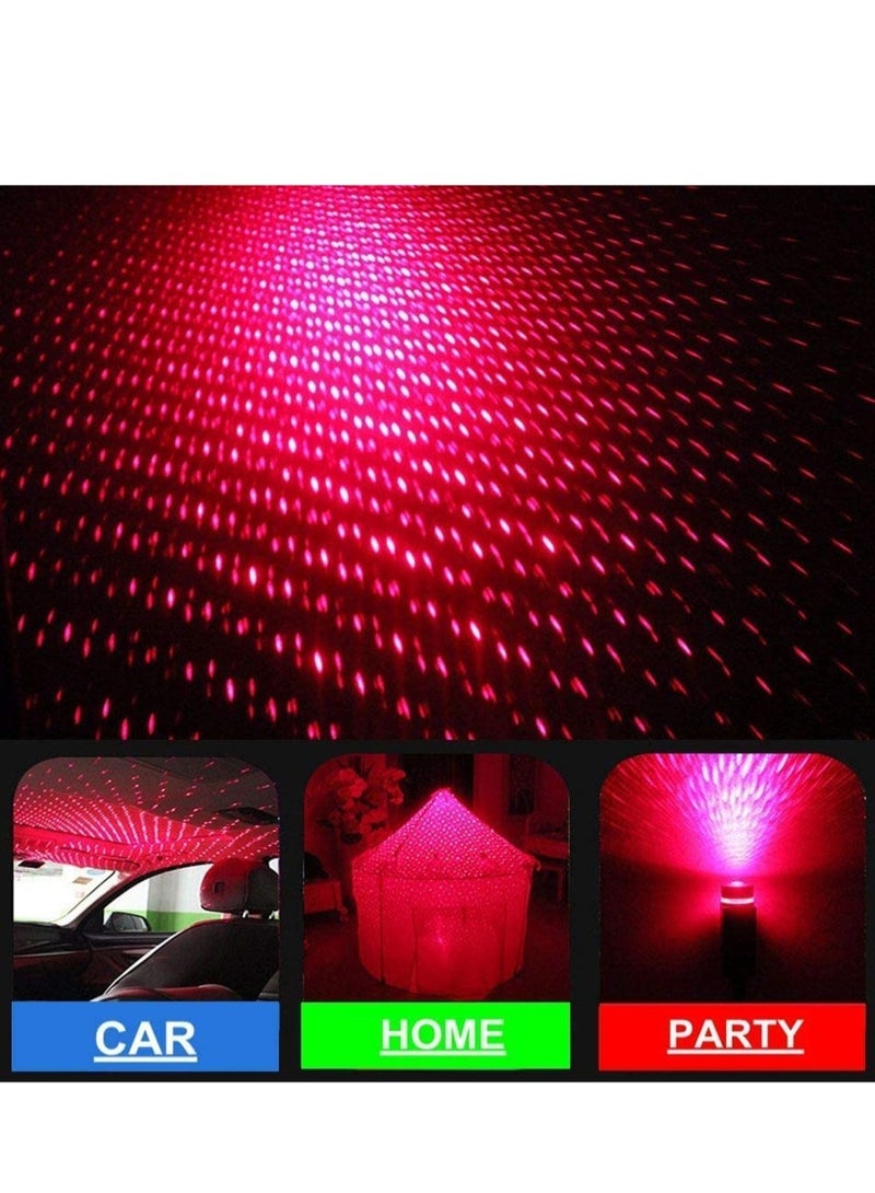 ELTRAZONE USB Car Roof Star LED Lights, Flexible Romantic Galaxy USB Night Lamp Fit All Cars Ceiling Decoration Light Interior Ambient Atmosphere -No Need to Install (Red) - Image 2