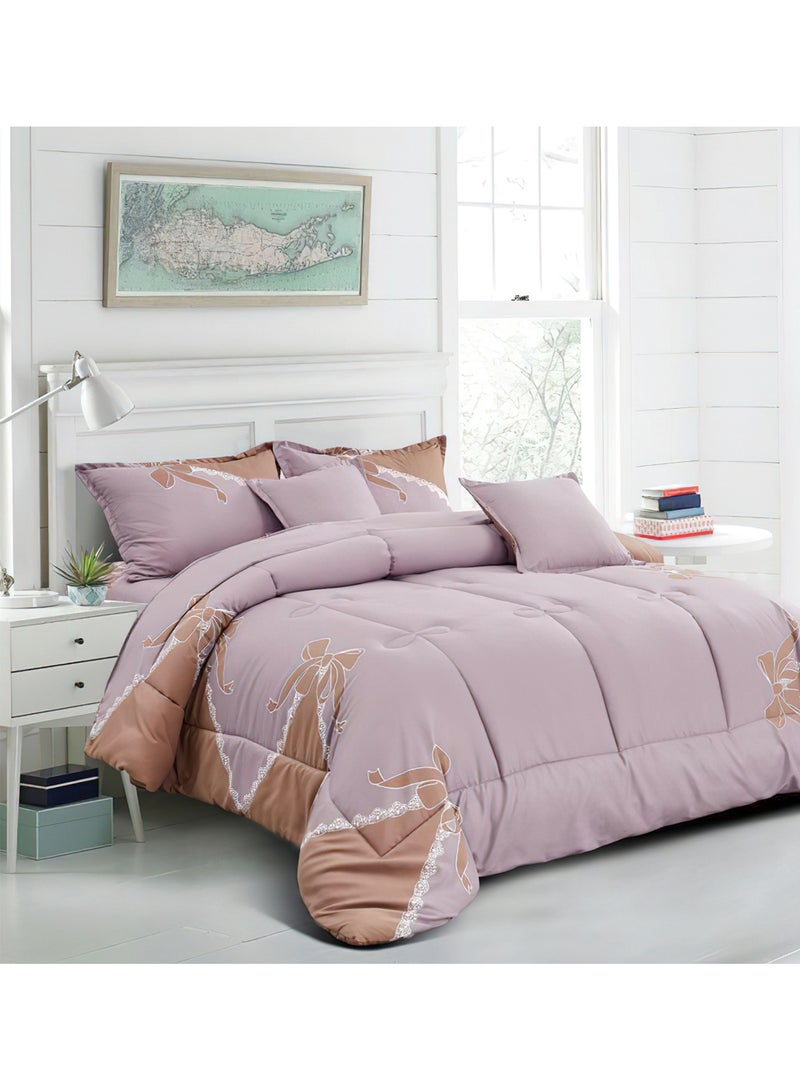 Ming Li 4Piece Single Size 160x210Cm Comforter Set Medium Filling Bedding Set for All Season Includes 1Comforter 1Bedsheet 1Pillow Shams And 1Cushion Cases - Image 1