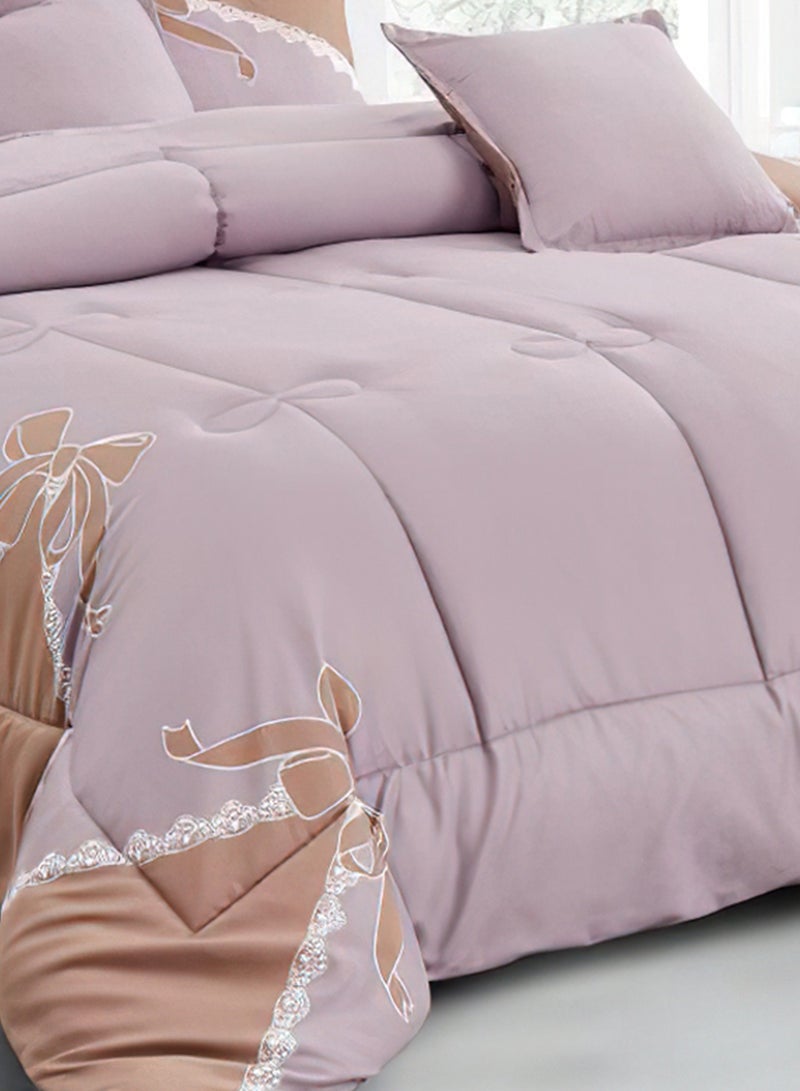 Ming Li 4Piece Single Size 160x210Cm Comforter Set Medium Filling Bedding Set for All Season Includes 1Comforter 1Bedsheet 1Pillow Shams And 1Cushion Cases - Image 5
