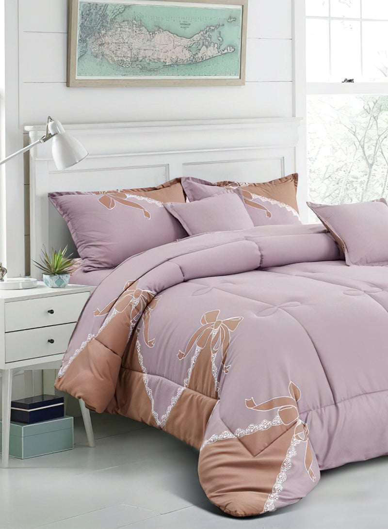 Ming Li 4Piece Single Size 160x210Cm Comforter Set Medium Filling Bedding Set for All Season Includes 1Comforter 1Bedsheet 1Pillow Shams And 1Cushion Cases - Image 2