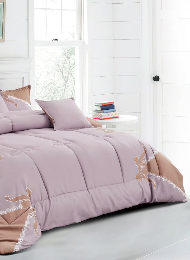 Ming Li 4Piece Single Size 160x210Cm Comforter Set Medium Filling Bedding Set for All Season Includes 1Comforter 1Bedsheet 1Pillow Shams And 1Cushion Cases - Image 3