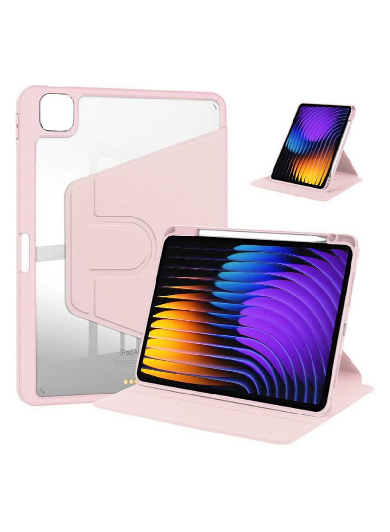 for xiaomi Pad 7/Pad 7 Pro Case Cover, Tablet Protective Case  , Acrylic 360 ° Rotating Design, Automatic Wake-up/sleep, Soft Leather,Pink - Image 1