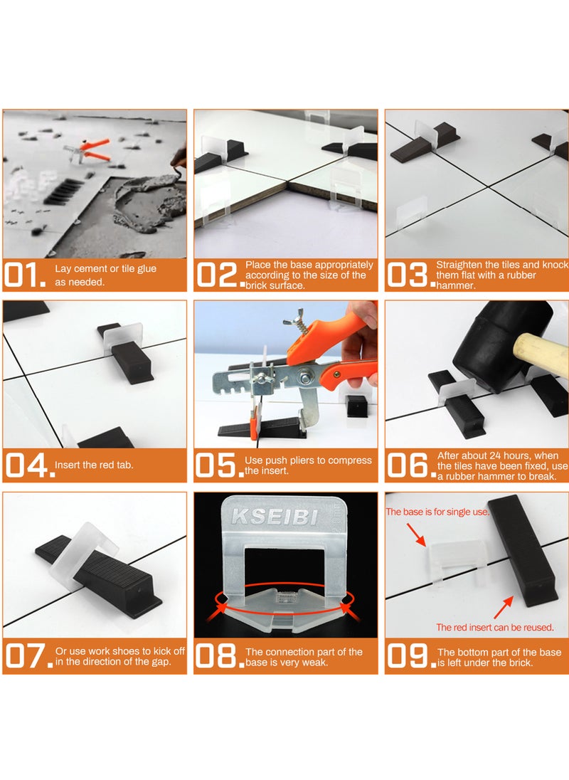 KSEIBI - Tile Leveling System, Plastic, Ideal for larger or heavier tile and stone, prevents the tile from moving during the installation, Tile Leveler Spacers, Floor and Wall Tile Installation, Tile Projects - Image 1