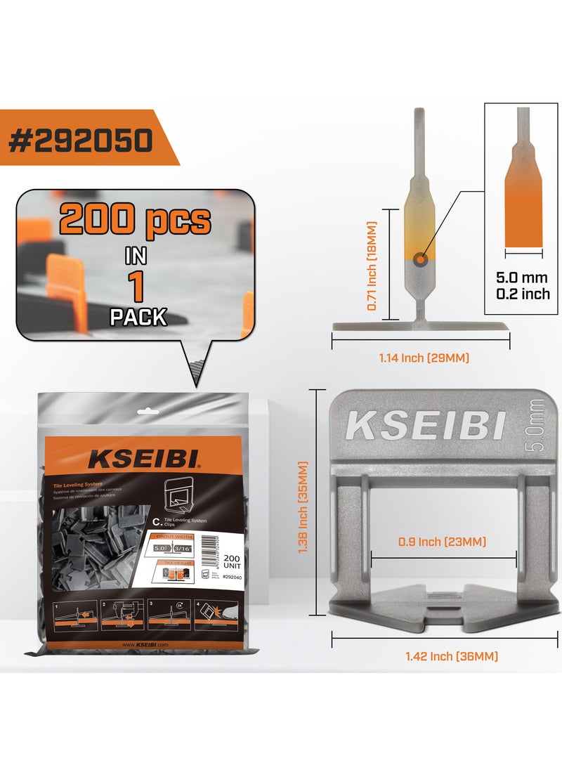 KSEIBI - Tile Leveling System, Plastic, Ideal for larger or heavier tile and stone, prevents the tile from moving during the installation, Tile Leveler Spacers, Floor and Wall Tile Installation, Tile Projects - Image 1