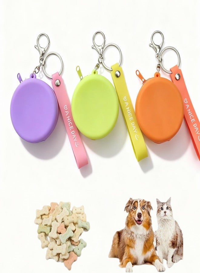 JCWPVA Reusable Silicone Dog Treat Pouch, 3-Pack Leakproof Training Bag with Zipper & Clip for Leash,Moisture-Proof,Easy to Clean, Portable Snack Pouches for Dogs and Cats, BPA-Free - Image 1