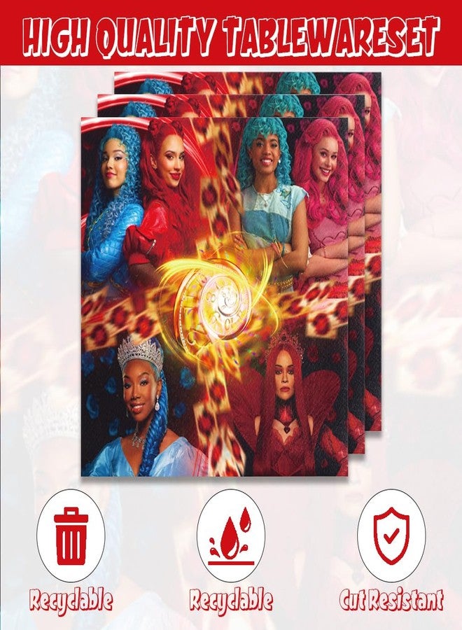 OMTO 40Pcs Descendant Party Supplies include 20 plates, 20 napkins for the Descendant birthday party Decoration - Image 3