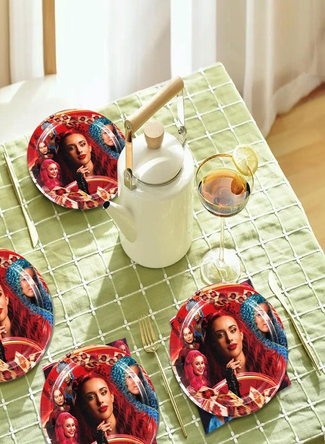 OMTO 40Pcs Descendant Party Supplies include 20 plates, 20 napkins for the Descendant birthday party Decoration - Image 5