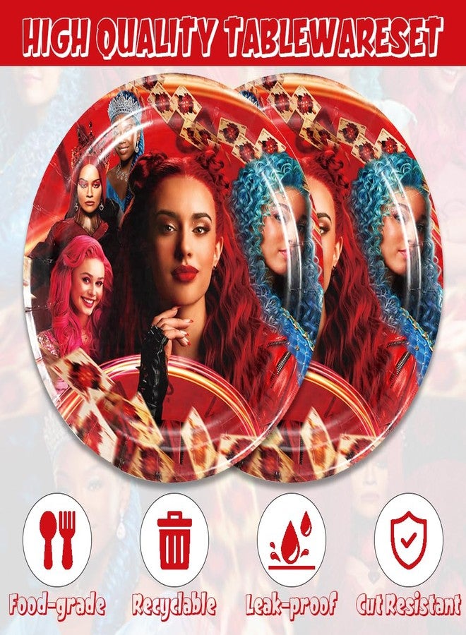 OMTO 40Pcs Descendant Party Supplies include 20 plates, 20 napkins for the Descendant birthday party Decoration - Image 2