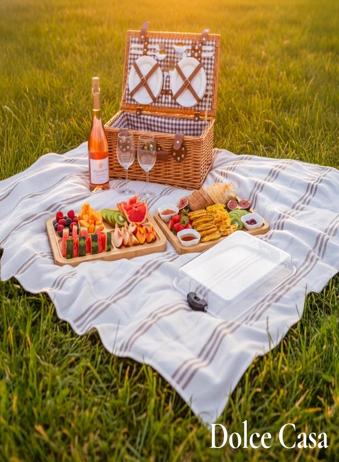 Dolce Casa Charcuterie Board with Lid 3-in-1, Portable Bamboo Serving Tray with Lid & Removable Snack Tray for Cheese, Fruit, Food - Covered Cheese Platter for Picnic, Travel, Ready-to-Gift - Image 5