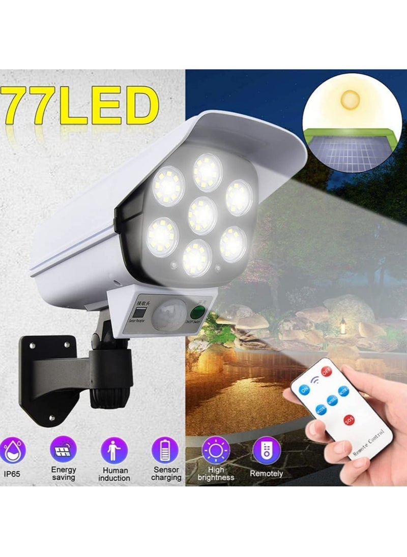ELTRAZONE Solar Wall-mounted Light with Remote Control,Auto Infrared Motion ​Sensor Light，Simulation Surveillance CCTV Light，Roatable Angle Adjustable LED Wall Light for Outdoor Corridor Pathway (2 Pack)  - Image 3