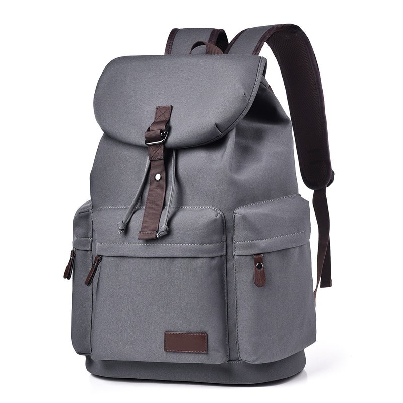 WEIXIER Men's Premium Canvas Backpack, Business Commuter Large Capacity Laptop Bag, Waterproof Student School Bag - Image 1