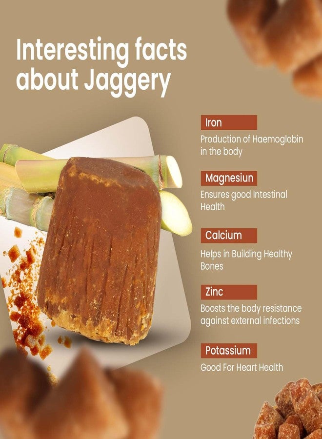 Pure Tree Certified Organic Jaggery Lumps | 1.8 Kg / 1800 g | Gur Powder Jaggery | Desi Jaggery Gud - Sugarcane Gud from Block (No Preservatives) - Image 5
