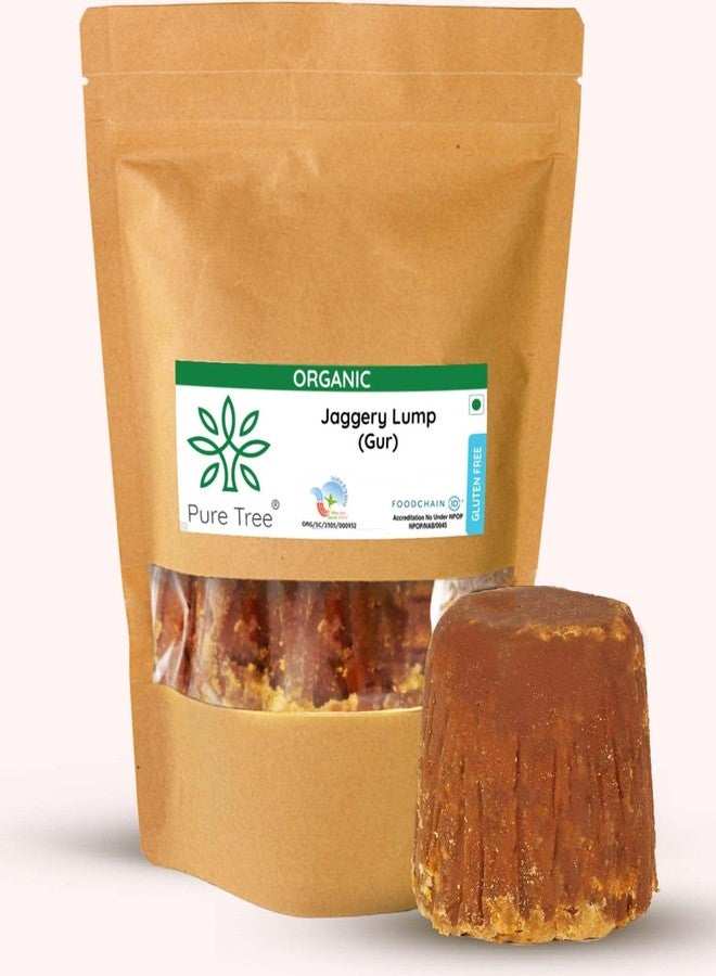 Pure Tree Certified Organic Jaggery Lumps | 1.8 Kg / 1800 g | Gur Powder Jaggery | Desi Jaggery Gud - Sugarcane Gud from Block (No Preservatives) - Image 1