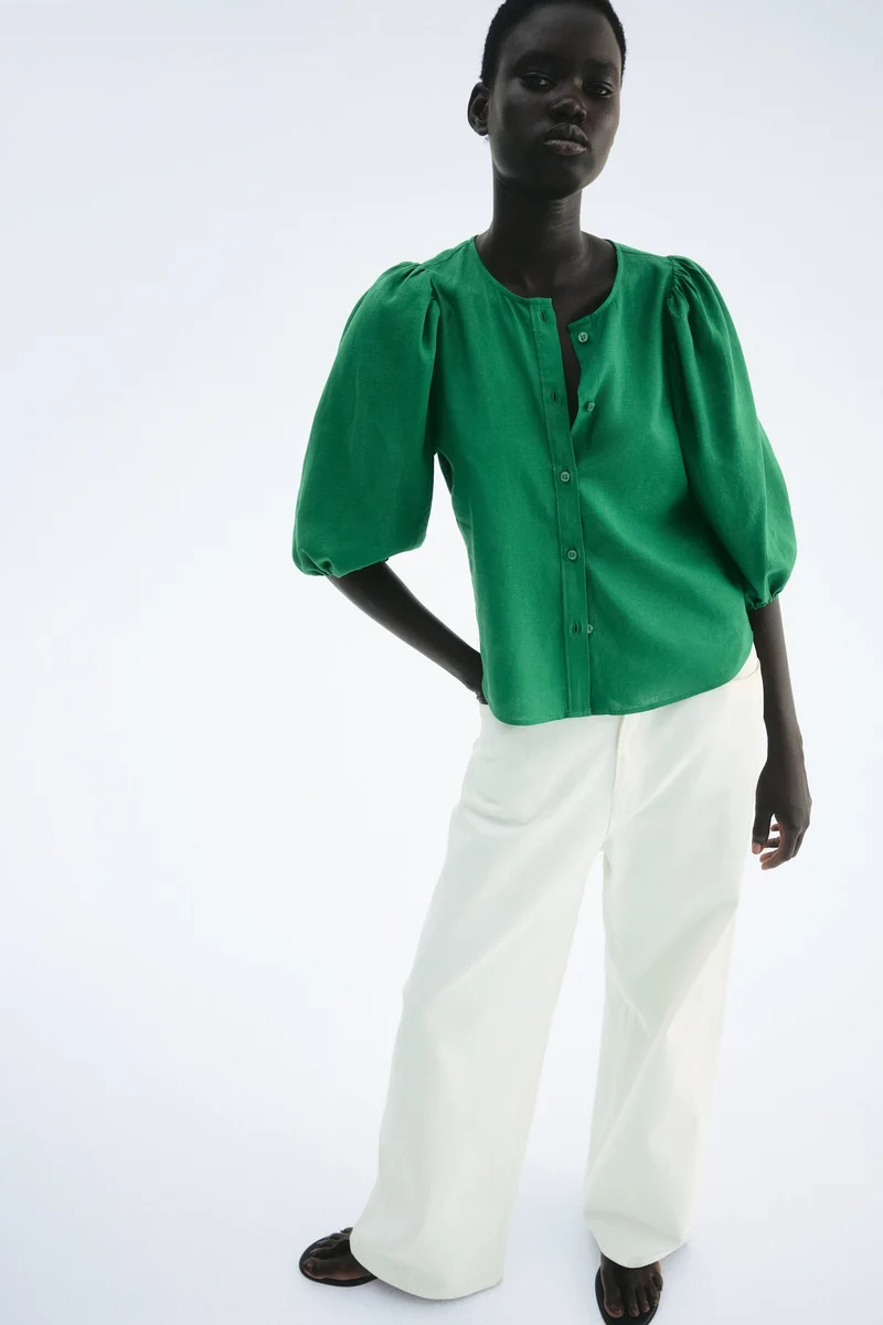 H&M Linen-blend blouse
