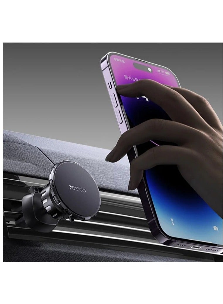 YESIDO C153 Adhesive Car Dashboard Phone Holder Magnetic Rotatable Phone Bracket with Air Vent Clip - Image 3