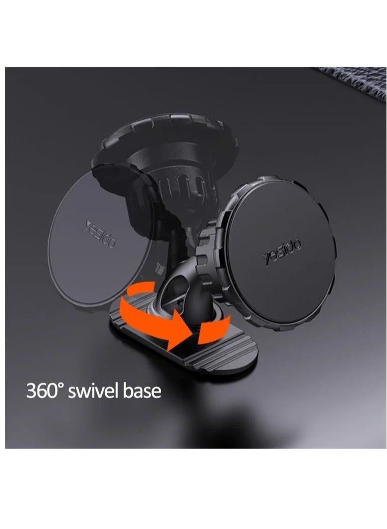 YESIDO C153 Adhesive Car Dashboard Phone Holder Magnetic Rotatable Phone Bracket with Air Vent Clip - Image 5