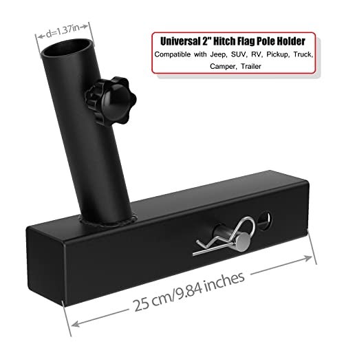 ELONN حامل علم عالمي بحجم 2 بوصة مع وصلة سحب - متوافق مع جيب، SUV، RV، بيك أب، شاحنة، مخيم، مقطورة. - Image 2