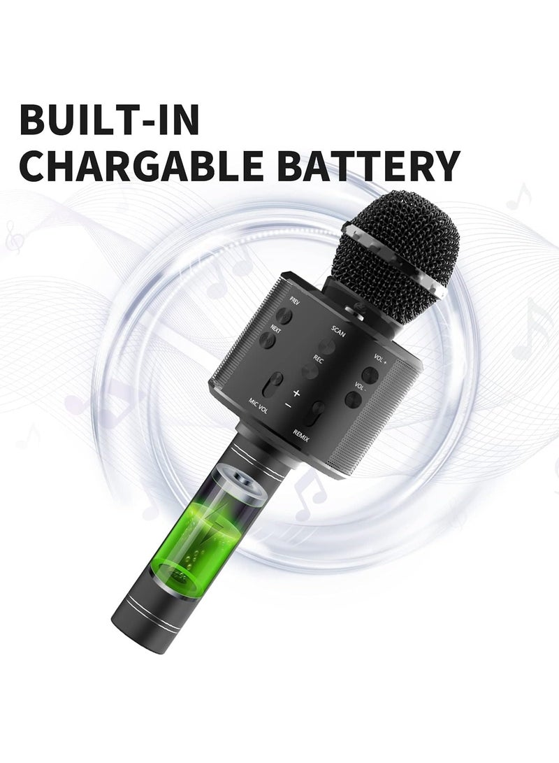 Wireless Bluetooth Karaoke Microphone,Rechargeable Kids Microphone Karaoke Machine - Best Gifts for Kids Adults (Black) - Image 5
