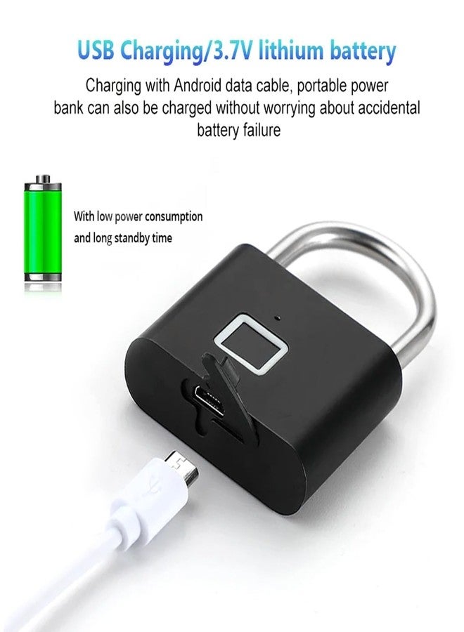 MAQOiW Smart Lock Fingerprint Biometric Padlock, Keyless&Password-Free Access, Stores 20 Fingerprint, Waterproof Metal Locks for Home, Gate & Travel, Office Security, Fast Fingerprint Sensor Unlocking - Image 3