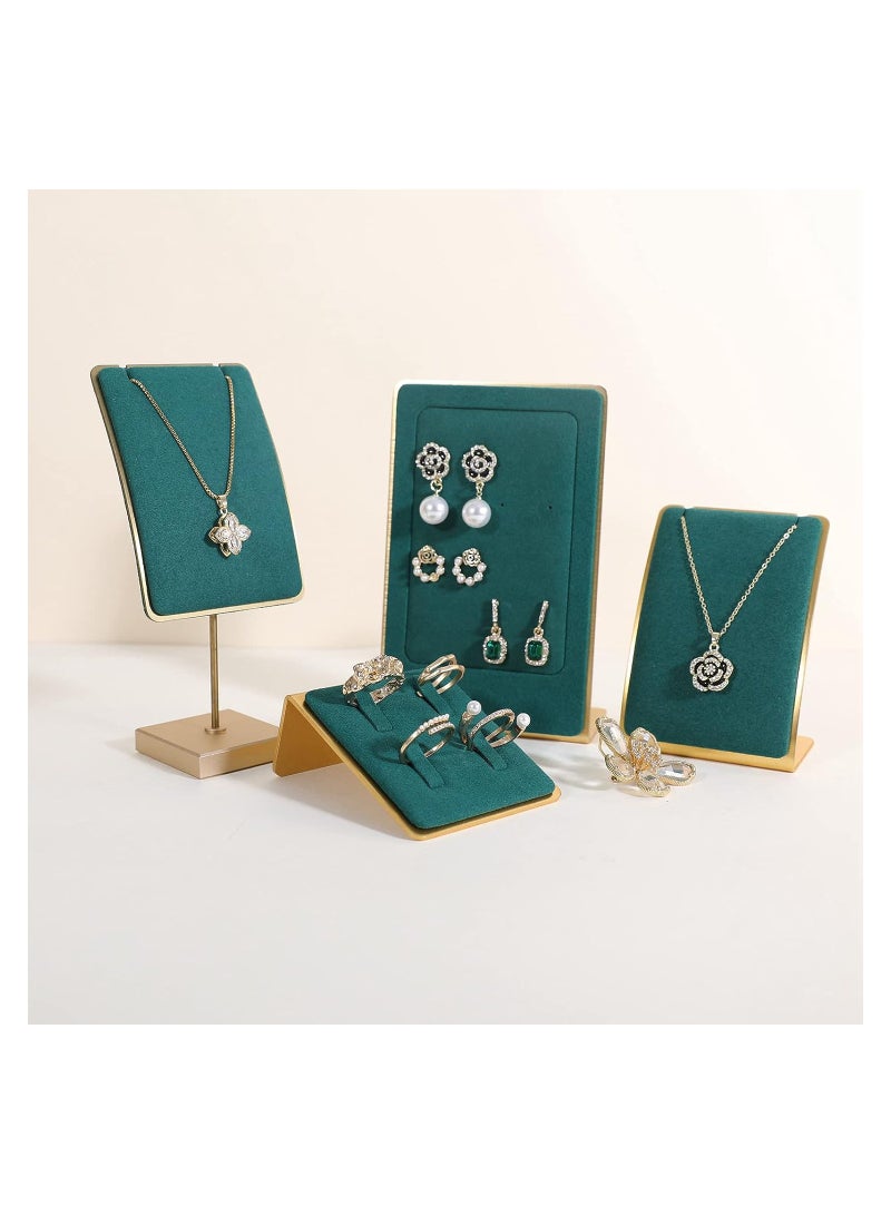 Small Felt Ring Holder Display - Gold Ring Jewelry Earring Necklace Bracelet Stand Organizer (Green Velvet Ring Holder) - Image 4
